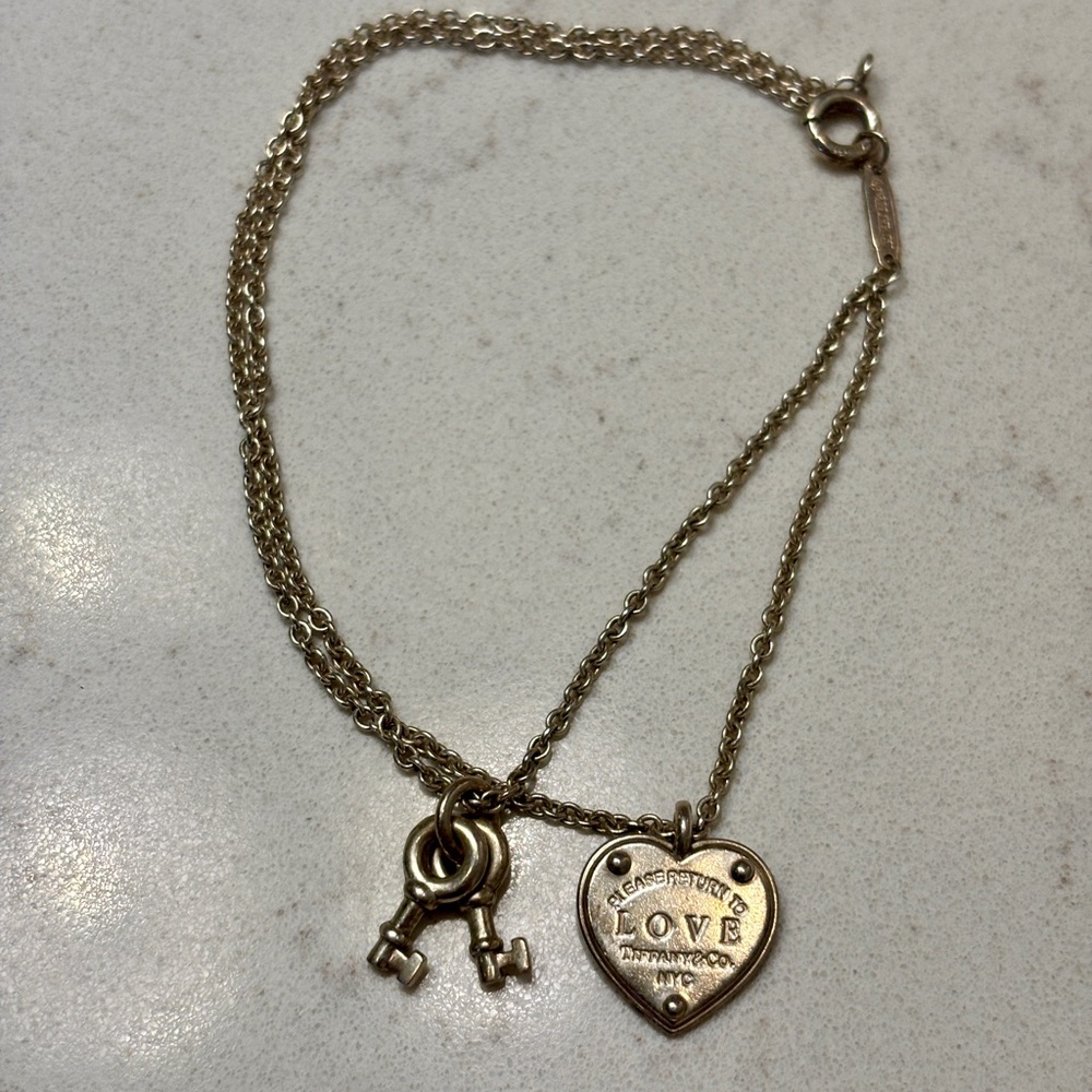 Tiffany And Co Love Heart Tag And Key Pendant